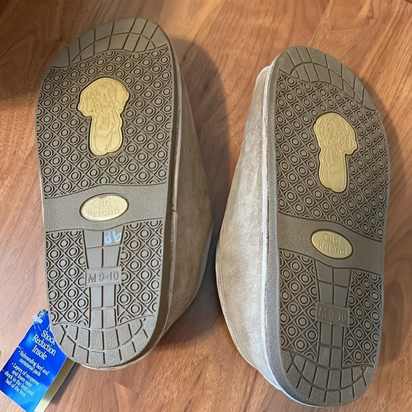 Old Friend Beige Peep Toe Strap Sheepskin Fur Slippers Size 9-10 W - Picture 4 of 8